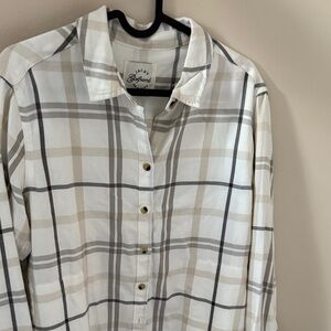 Jack by BB Dakota Beige Plaid Shirt